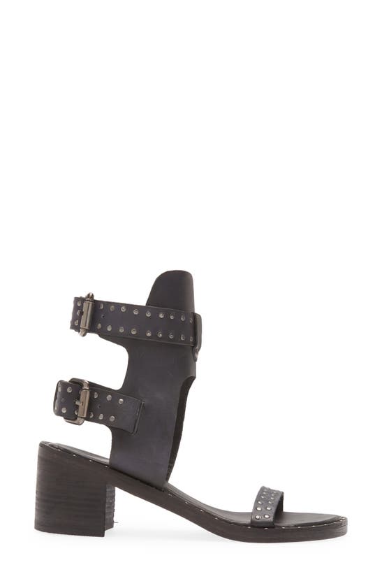 Free People Happiness Block Heel Sandal In Washed Black