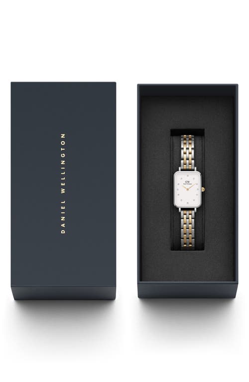 Daniel Wellington Quadro Lumine Two-tone Bracelet Watch, 20mm X 26mm In Silver/gold