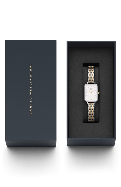 Shop Daniel Wellington Quadro Lumine Two-tone Bracelet Watch, 20mm X 26mm In Silver/gold