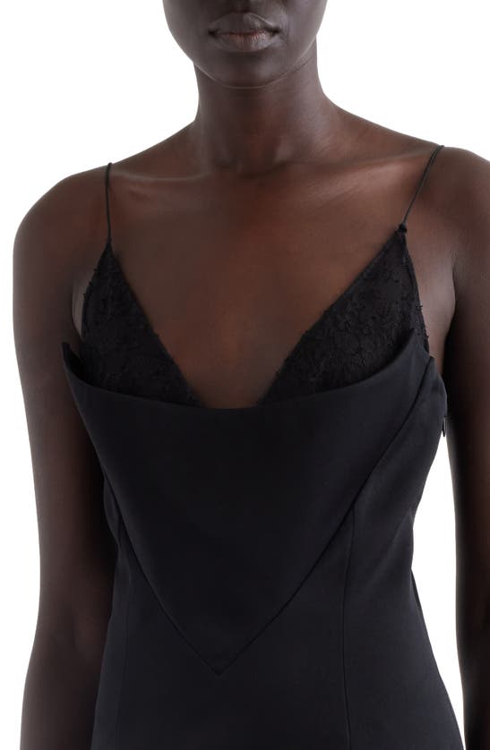 Shop Givenchy Peekaboo Lace Asymmetric Dress In Black