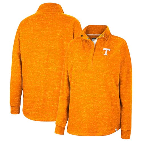 Women's Colosseum Tennessee Orange Tennessee Volunteers Natalie Speckled Quarter-Snap Top