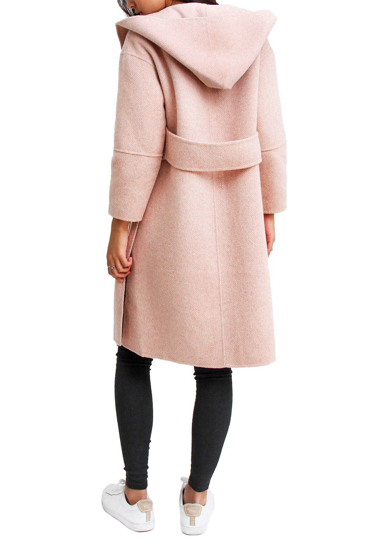 Belle \u0026 Bloom Walk This Way Wool Blend Oversized Coat - Pink at Nordstrom Rack