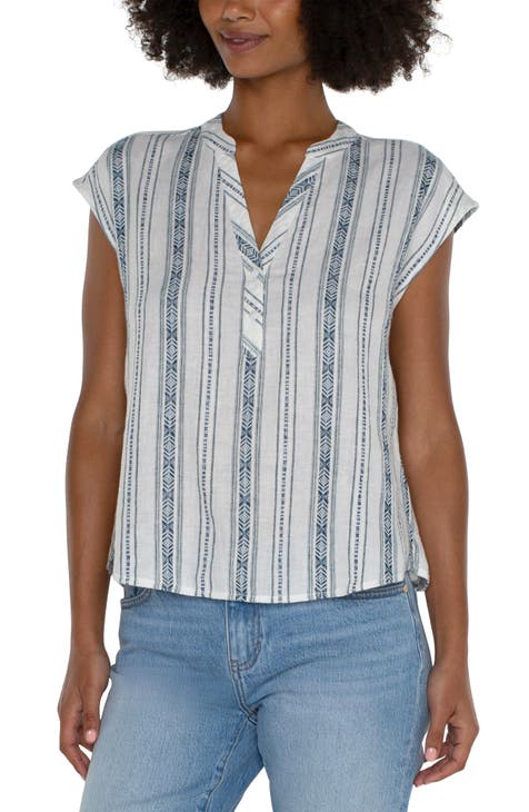 Women #39 s Linen Blend Blouses Nordstrom