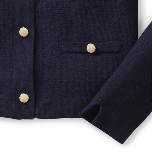 Shop Hope & Henry Baby Girls' Milano Stitch Cardigan, Infant In Navy