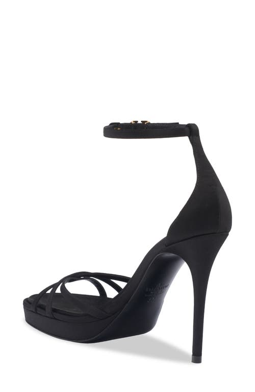 Valentino Garavani Garavani Eveninglam Satin Platform Sandal 120mm Woman Black 42 In Nero