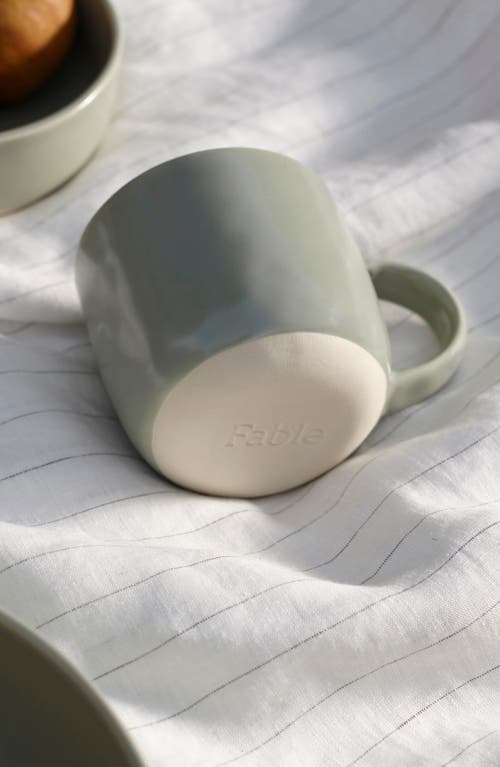 Shop Fable The Mugs Set Of 4 Stoneware Mugs In Beachgrass Green