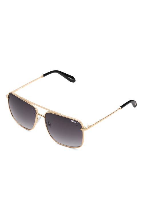 Quay Hot Take 59mm Navigator Sunglasses In Gold/smoke