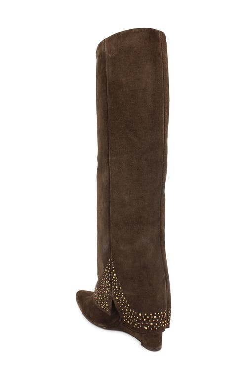 Zigi Knee High Boot In Brown Suede