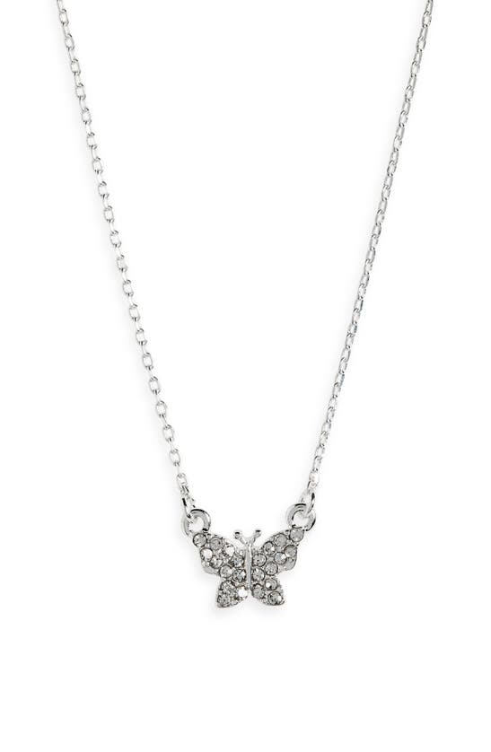 Shop Bp. Crystal Butterfly Pendant Necklace In Silver