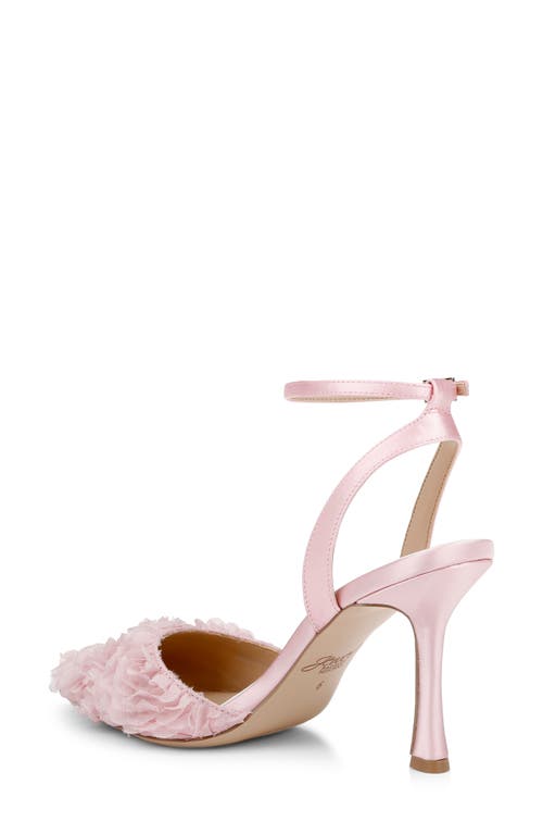 Jewel Badgley Mischka Shannon Pointed Toe Ankle Strap Pump In Pink/pink