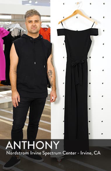 off the shoulder wide leg jumpsuit eliza j