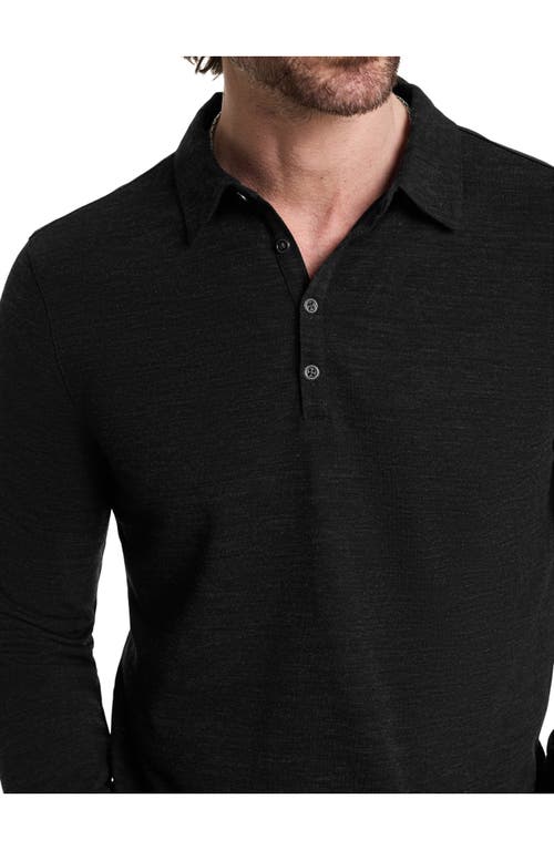 Shop John Varvatos Maleo Regular Fit Long Sleeve Piqué Polo In Black