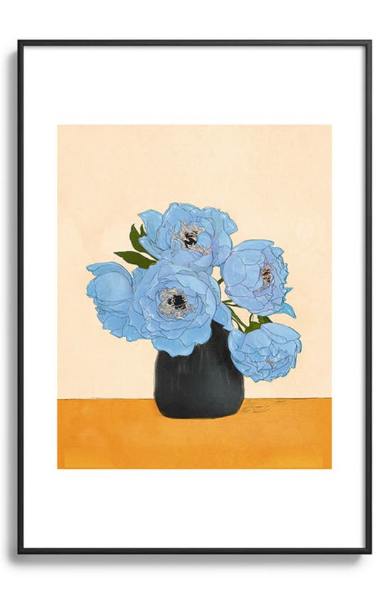 Deny Designs Bouquet Gift Blue Framed Art Print In Cream