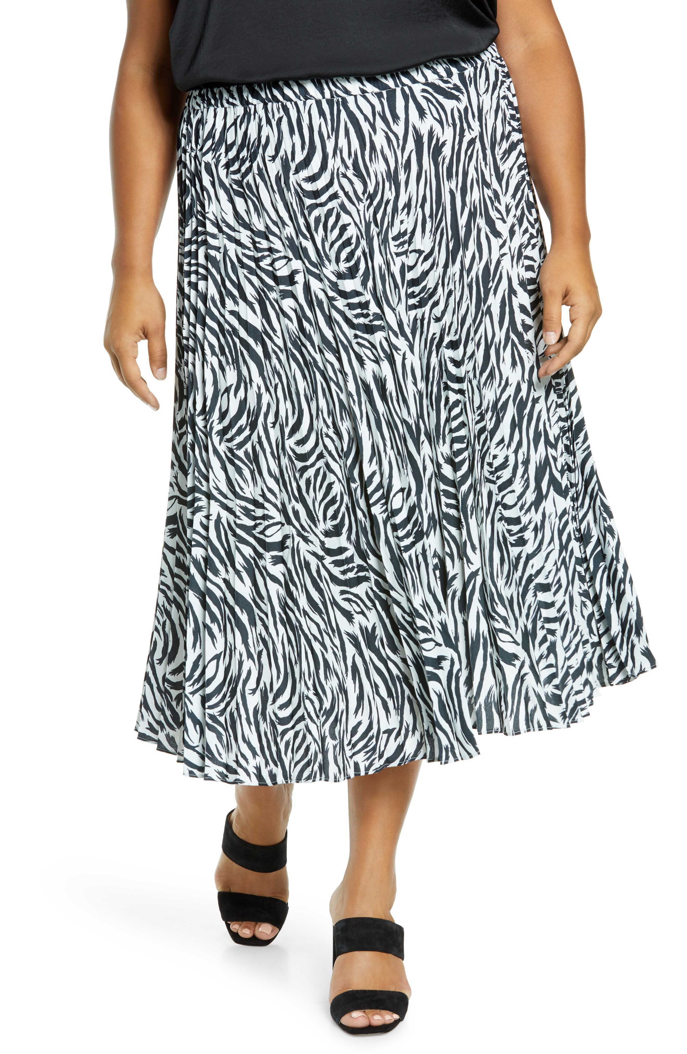 leopard print midi pleated skirt