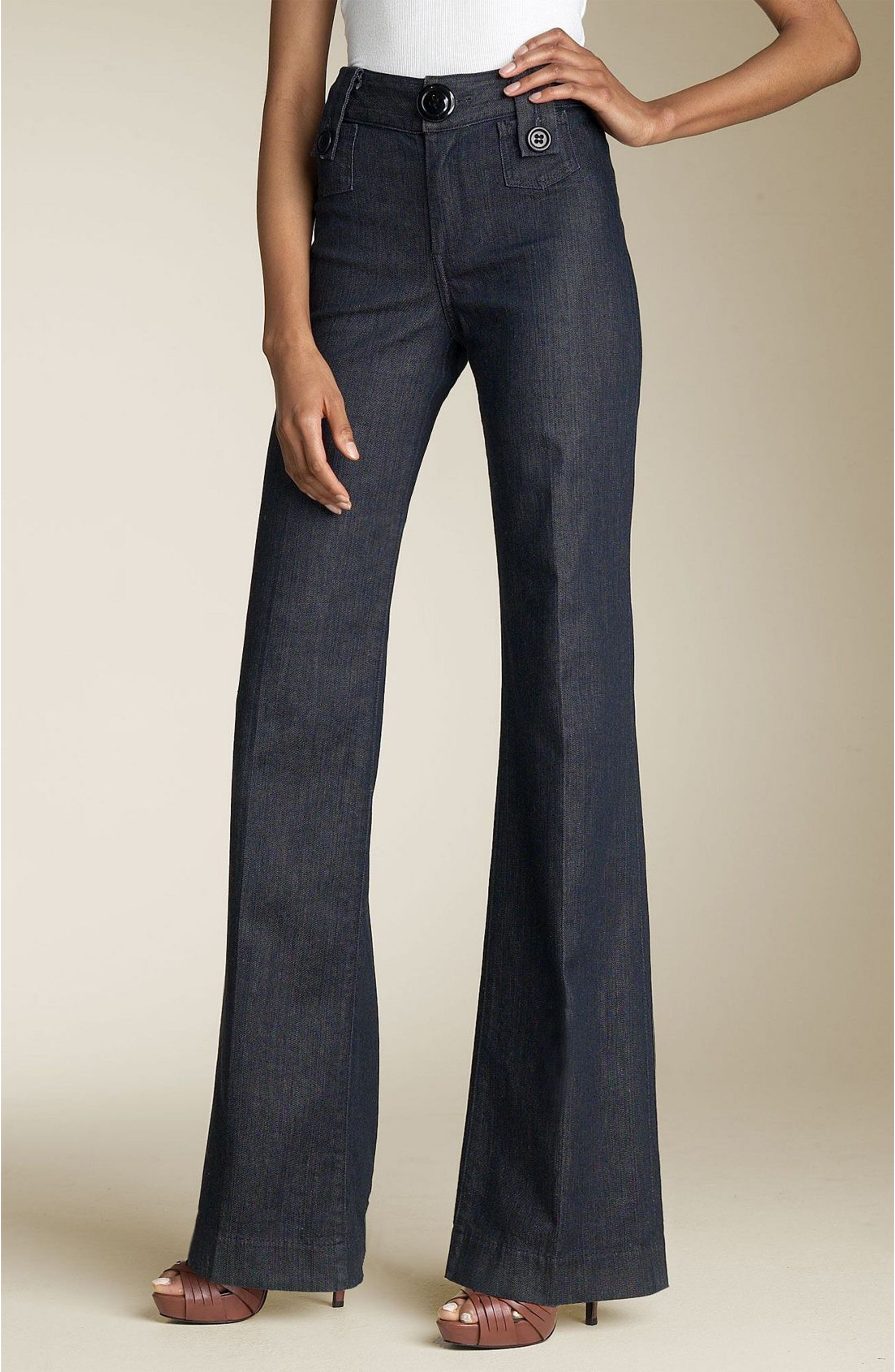 Goldsign 'Treo' High Waist Wide Leg Stretch Jeans | Nordstrom