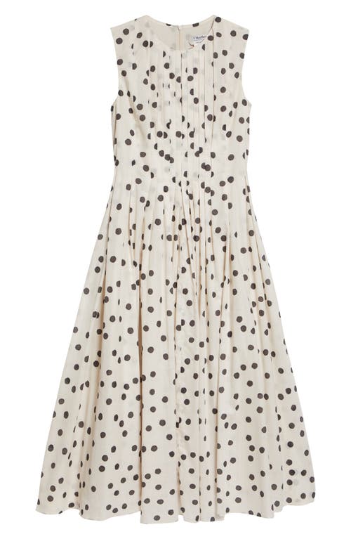 Shop Max Mara Carol Polka Dot Sleeveless Dress In Ecru