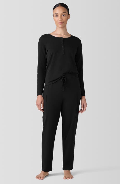 Shop Eileen Fisher Sleep Slouchy Ankle Pajama Pants In Black