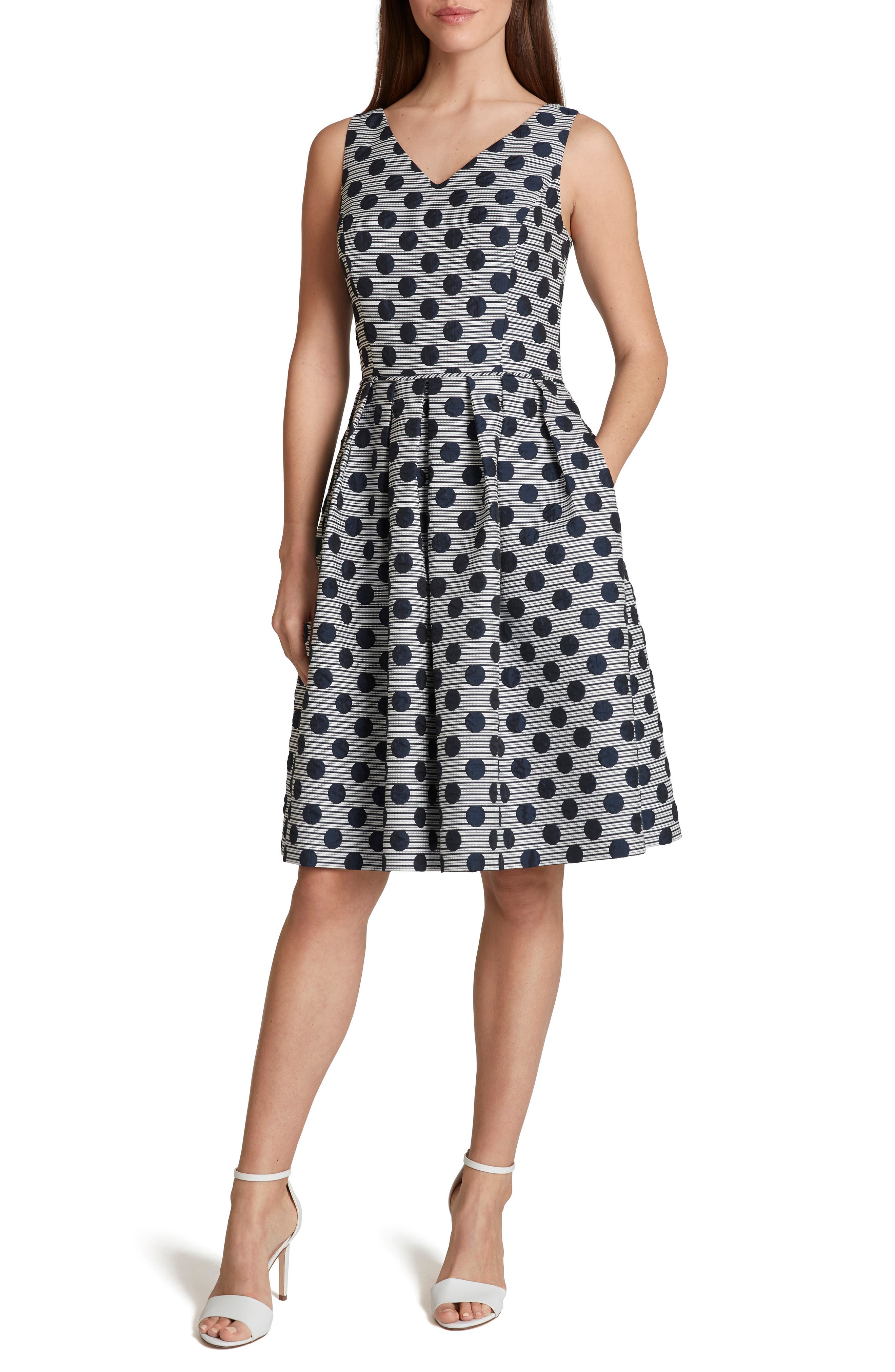 Polka dot fit and flare dress Clearance