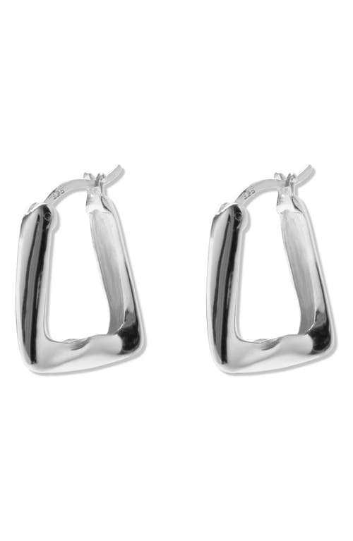 Argento Vivo Sterling Silver Triangular Hoop Earrings In Silver