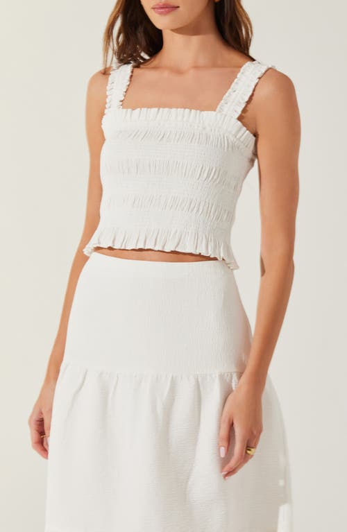 ASTR the Label Shirred Cotton Camisole White at Nordstrom,