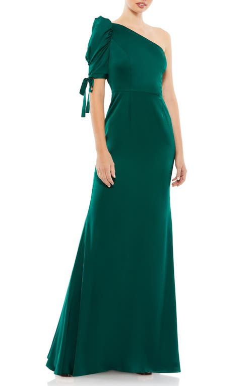 Mac Duggal One-Shoulder Trumpet Gown Empress Green at Nordstrom,