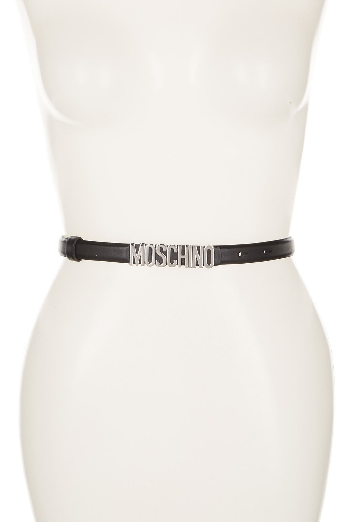 moschino belt silver letters