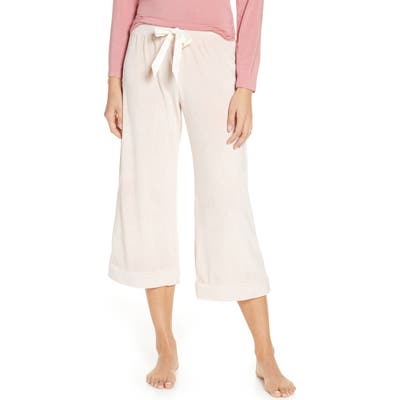 Rachel Parcell Velour Crop Pajama Pants, Pink (Nordstrom Exclusive)