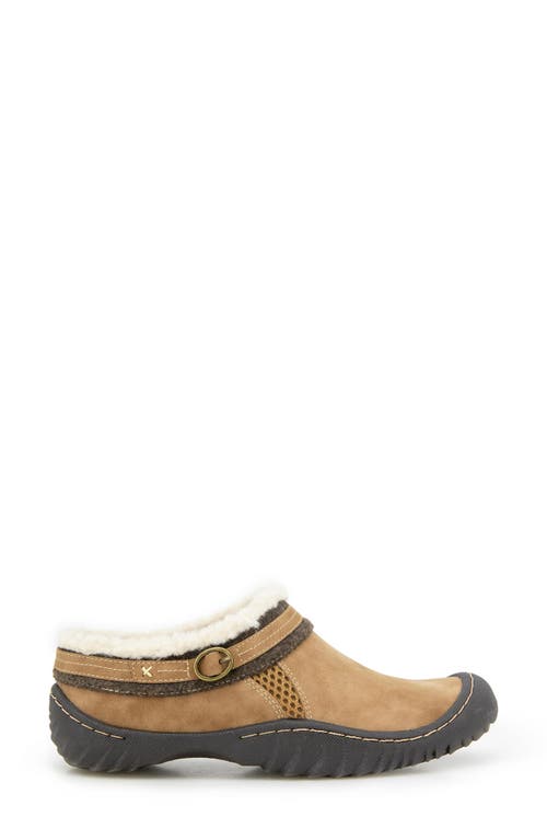 Jbu Ginger Faux Fur Lined Clog In Tan
