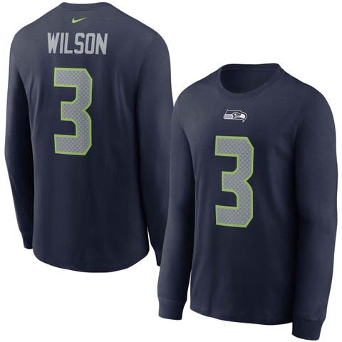 Preschool Russell Wilson College Navy Seattle Seahawks Mainliner Name &  Number T-Shirt