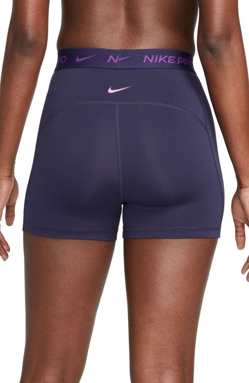 Shop Nike Dri-fit High Waist 3-inch Shorts In Purple Ink/purple Cosmos