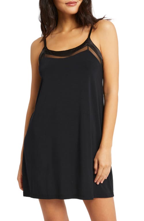 Shop Fleur't Tuxedo Slip Chemise In Black