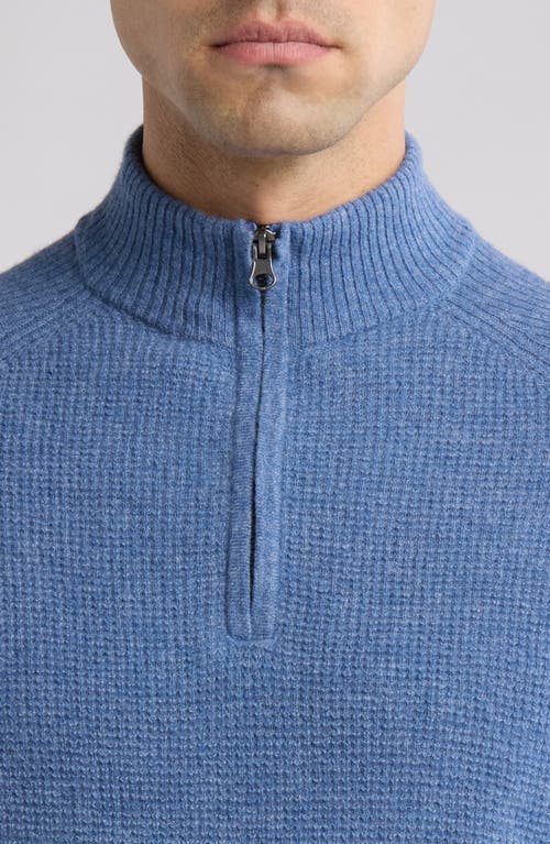 Shop Rails Stark Merino Wool Quarter Zip Sweater In Cerulean Melange