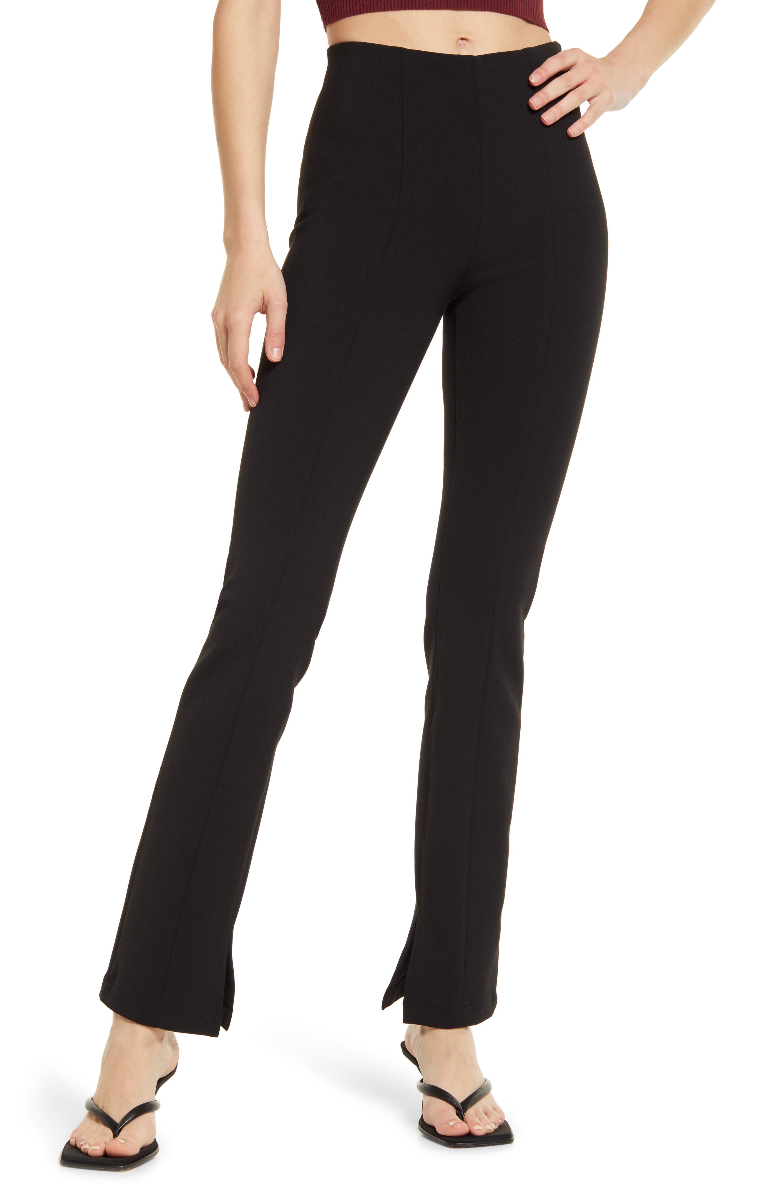 High Waist Slit Hem Pants | Nordstrom