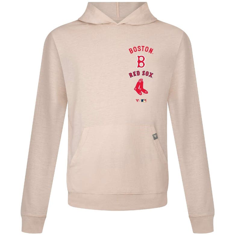 Shop Levelwear Cream Boston Red Sox Base Line Pullover Hoodie