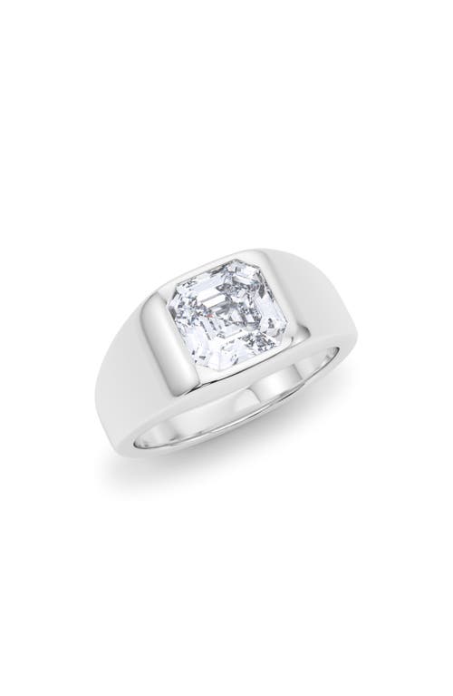 HauteCarat Men's Asscher Cut Lab Created Diamond Signet Ring in Gold at Nordstrom