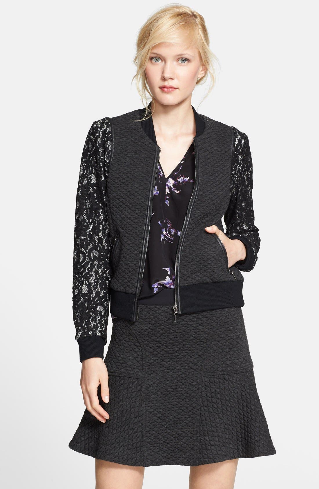 Rebecca Taylor Textured Bomber Jacket Nordstrom