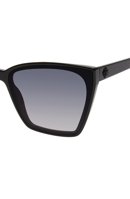 Shop Kurt Geiger London 64mm Cat Eye Sunglasses In Black Crystal Fuchsia/smoke