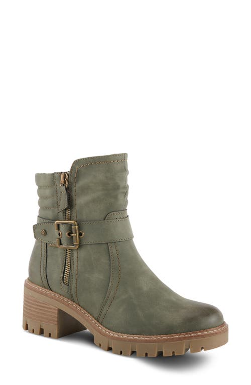 Spring Step Smokies Faux Fur Bootie In Light Green