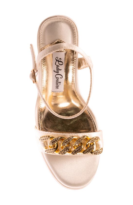 Lady Couture Women's Dance Rhinestone Chain Platform Sandals In Ivory