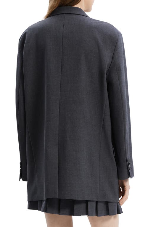 Theory Oversized Blazer In Charcoal Melange