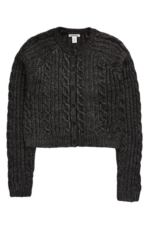 NORDSTROM NORDSTROM KIDS' SPARKLE CABLE CARDIGAN 