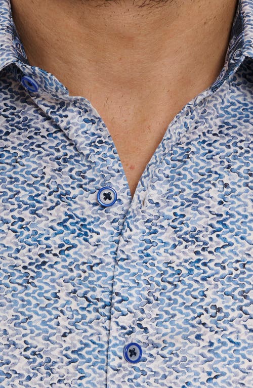 Shop Robert Graham Kaimana Abstract Print Stretch Cotton Button-up Shirt In Blue