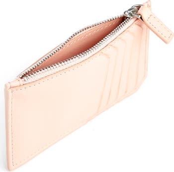 Light Pink Leather Card Case Wallet
