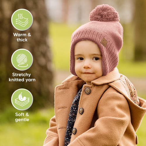 Keababies Muff Knitted Beanie In Tea Rose