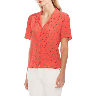 Vince Camuto Floral Print Shirt, Red