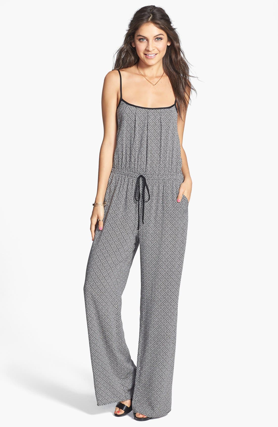 Socialite Wide Leg Patterned Jumpsuit (Juniors) Nordstrom
