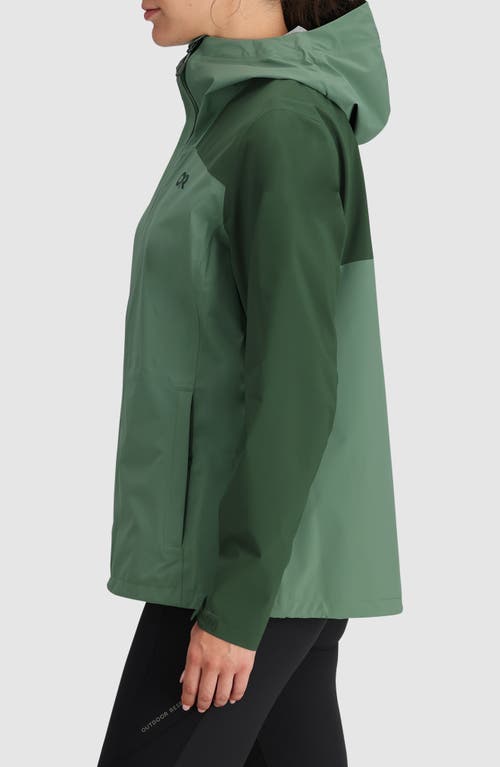 Shop Outdoor Research Stratoburst Packable Rain Jacket In Balsam/grove