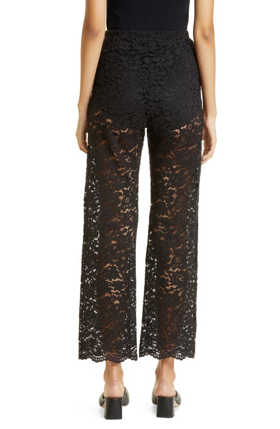 Nata Stretch Cotton Lace Crop Trousers In Black