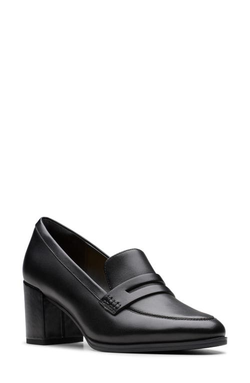 Shop Clarksr Clarks(r) Freva 55 Edge Penny Loafer Pump In Black Leather