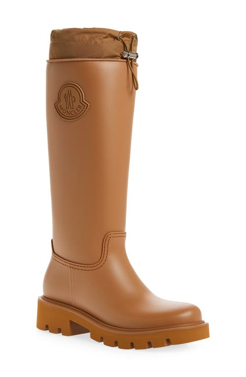 Shop Moncler Kickstream Waterproof Rain Boot In Camel